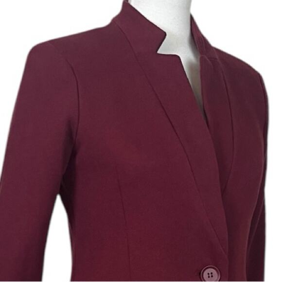 Gibson Knit Blazer Notch Collar Single Button Burgundy Women’s Size XS - Picture 7 of 12